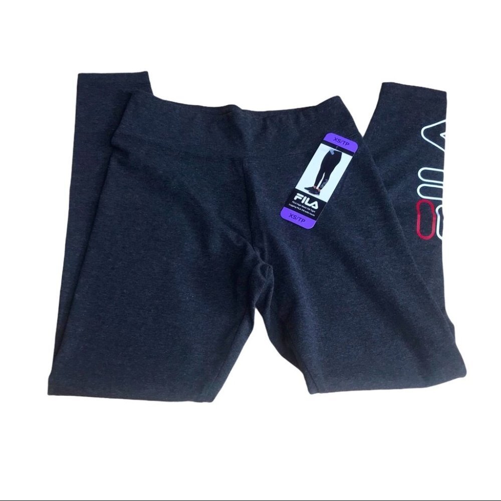 NWT Fila Ladies' Cotton Tight  grey Gym Yoga Exercise leggings in women size S